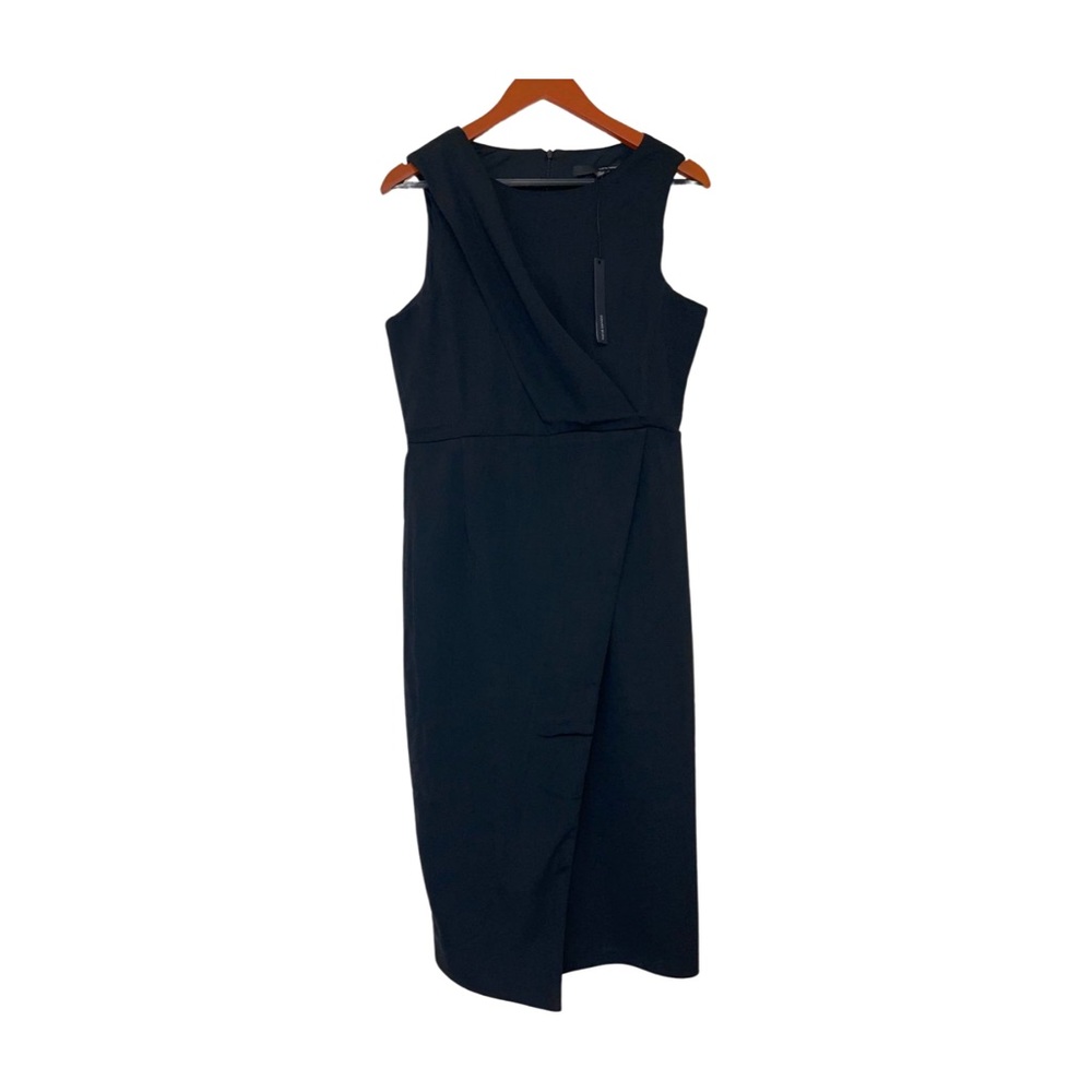 NWT Black Wrap Midi Dress. Size Medium